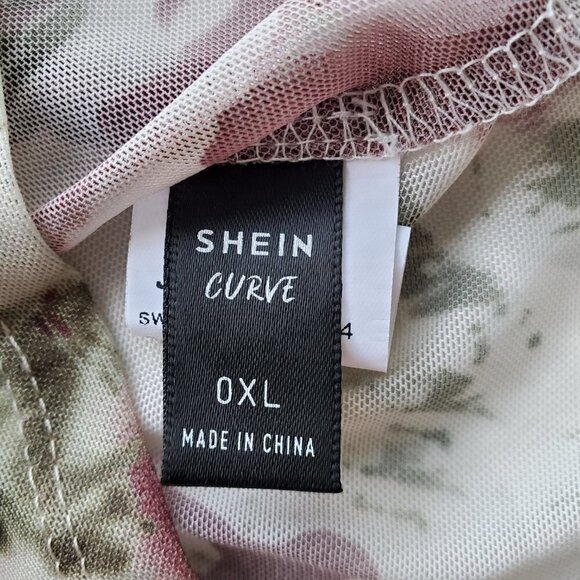 Y2K Mesh Fairygrunge Abstract Floral Camouflage Long sleeve Top M - Picture 7 of 16